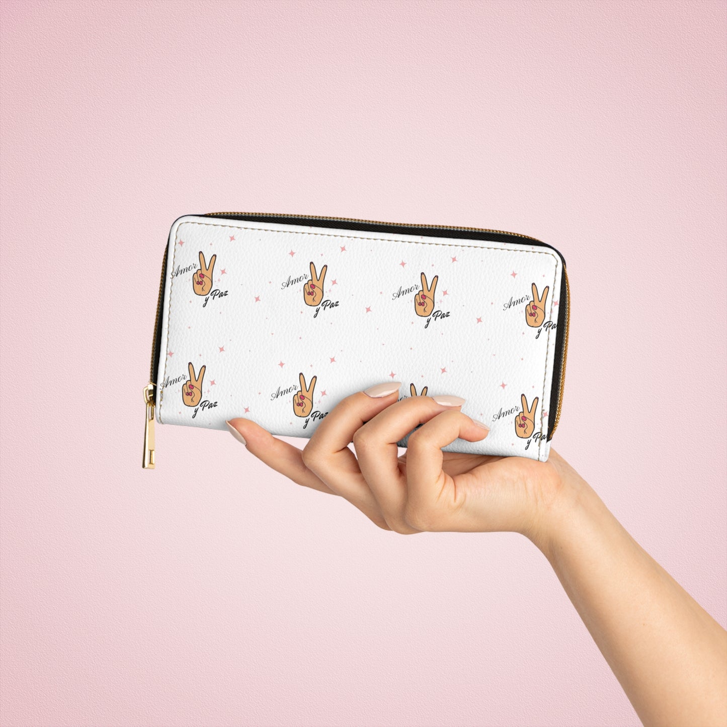 AMOR Y Paz Zipper Wallet