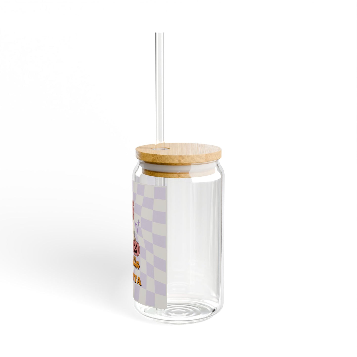 Charming Halloween Sipper Glass with Straw, Boo-Nita