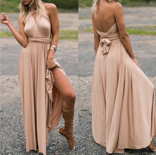 Women's Sexy Long Party Dress Club Floor-Length Summer Backless