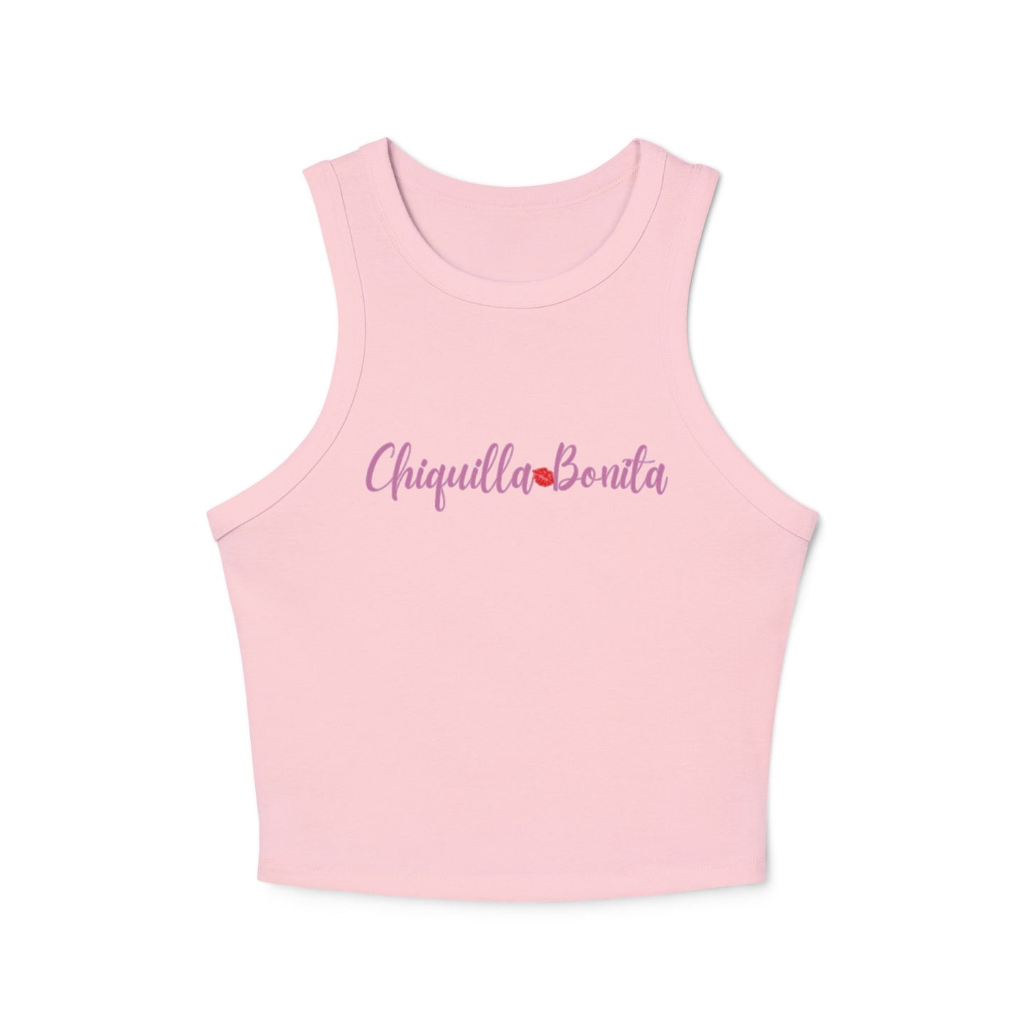 Chiquilla Bonita WomeN Micro Rib Racer Tank Top - Cute Casual Summer Wear