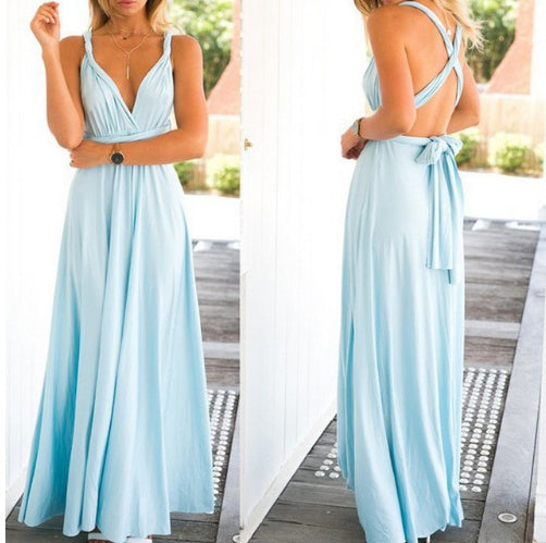 Women's Sexy Long Party Dress Club Floor-Length Summer Backless