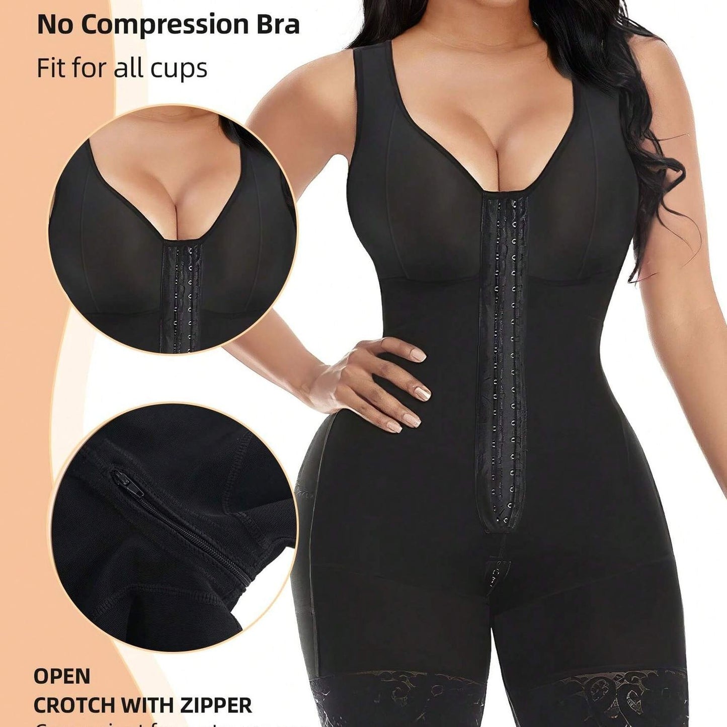 Fajas Colombianas Women's Shapewear, Full Body Sculpting After Abdominal Control, Hip Lifter With Zipper Crotch
