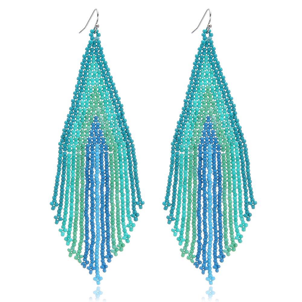 Bohemian long tassel earrings