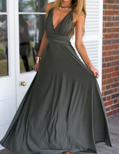 Women's Sexy Long Party Dress Club Floor-Length Summer Backless