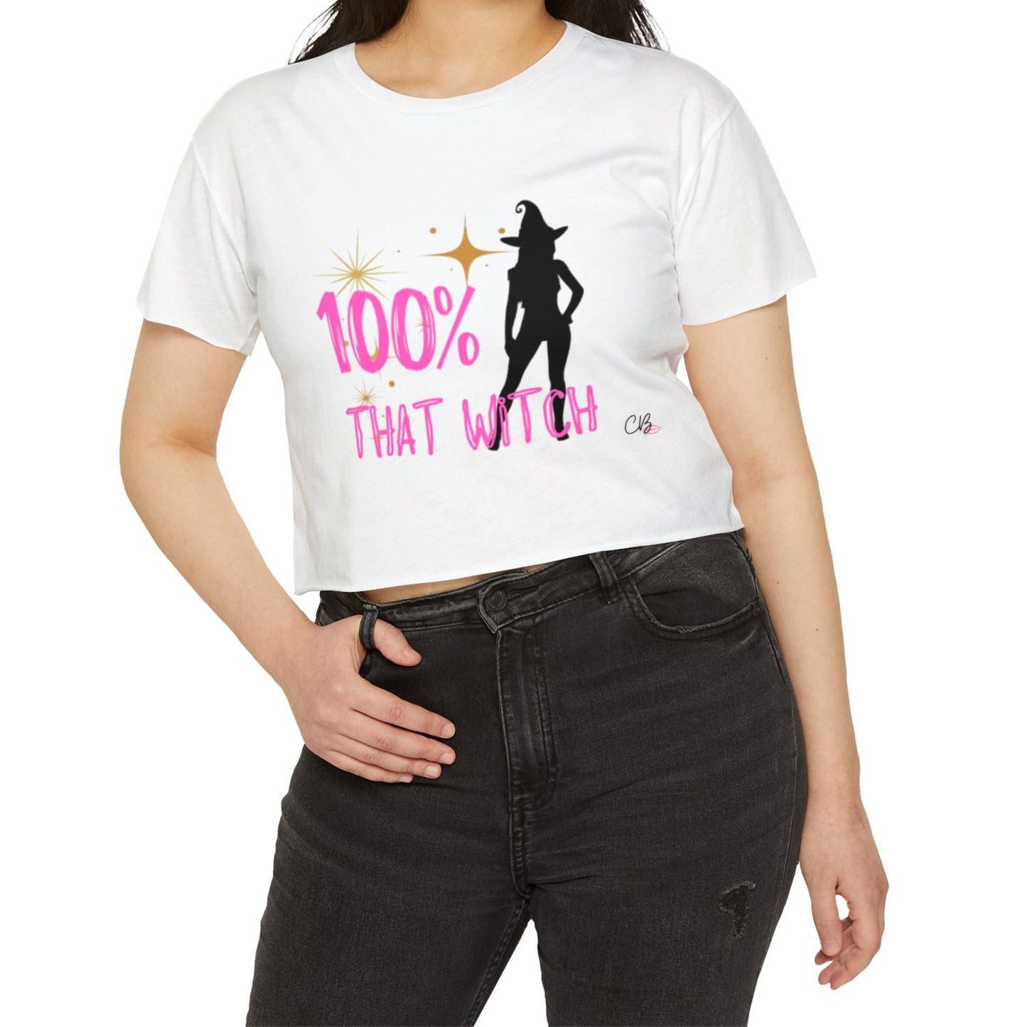 Women’s Festival Crop Top, 100% That Witch Shirt, Cute Witch Tee,