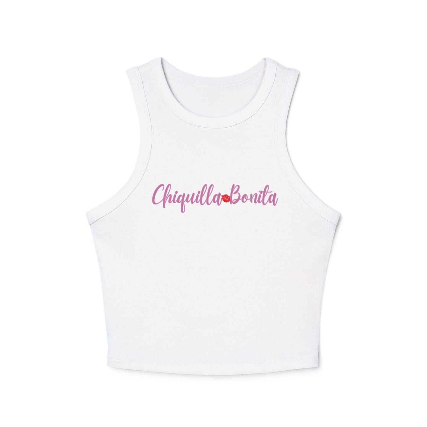 Chiquilla Bonita WomeN Micro Rib Racer Tank Top - Cute Casual Summer Wear