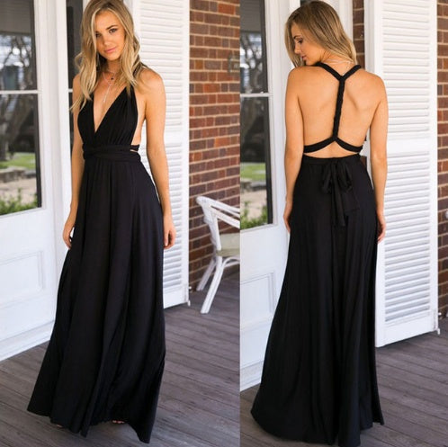 Women's Sexy Long Party Dress Club Floor-Length Summer Backless