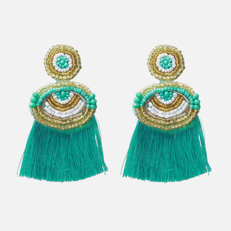 Bohemian long tassel earrings