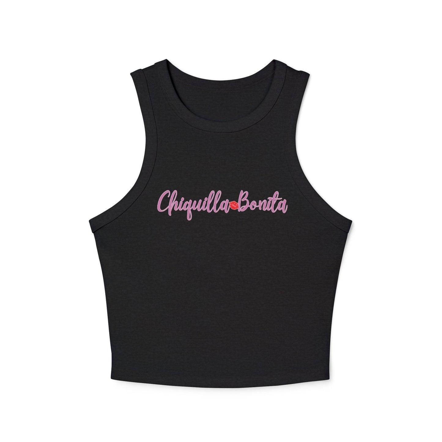 Chiquilla Bonita WomeN Micro Rib Racer Tank Top - Cute Casual Summer Wear