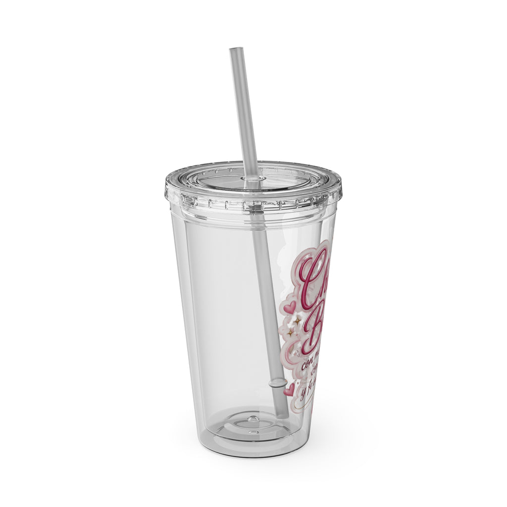 Chiquilla Bonita 16oz Tumbler with Straw – Pink