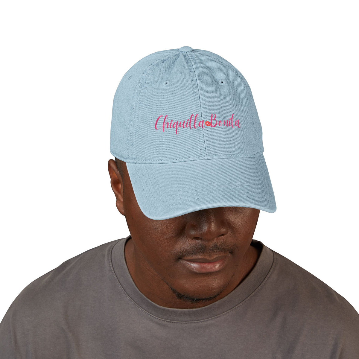 Embroidered "Chiquilla Bonita" Denim Hat — Baseball Cap