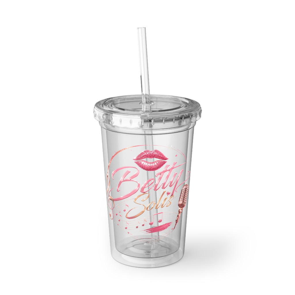 Betty Solis Tumbler - Pink Lipstick Microphone Design
