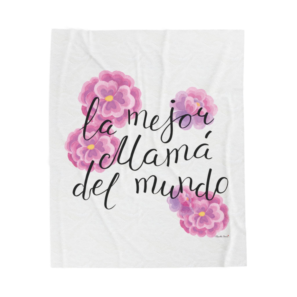 Manta de peluche La Mejor Mamá: acogedora manta floral para el Día de la Madre