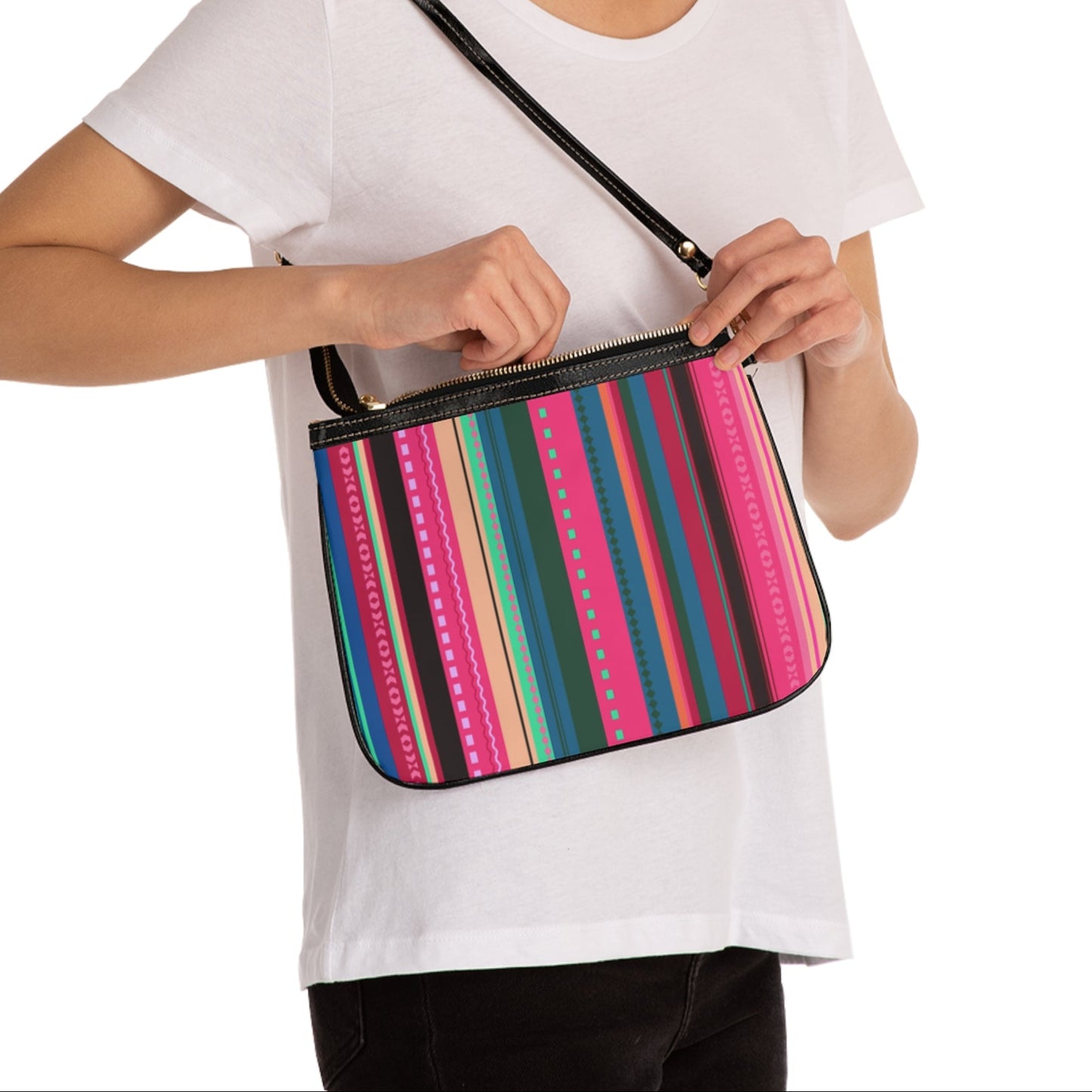 Zarape Striped Small Shoulder Bag - Perfect for Everyday Use or Special Occasions