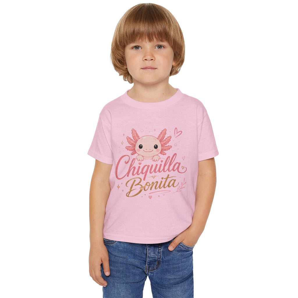 Chiquilla Bonita Toddler T-Shirt — Cute Pink Axolotl Design