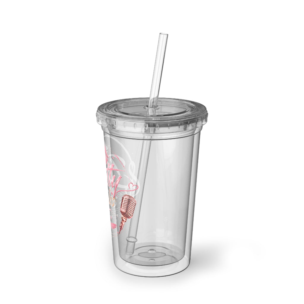 Betty Solis Tumbler - Pink Lipstick Microphone Design