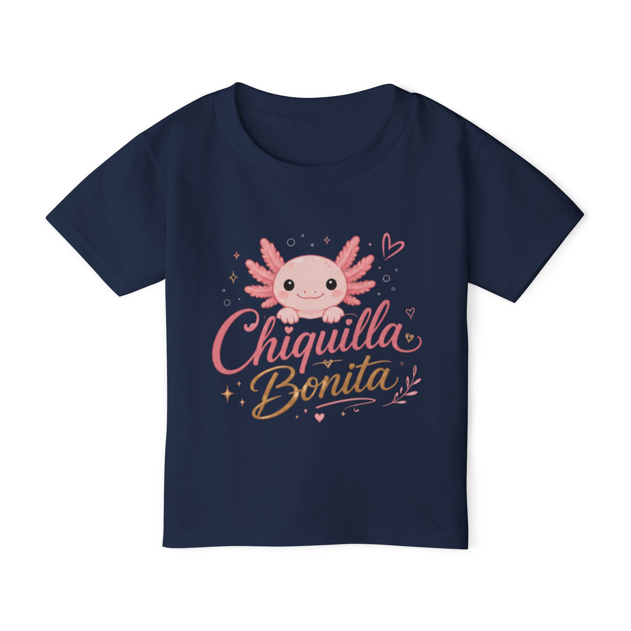 Chiquilla Bonita Toddler T-Shirt — Cute Pink Axolotl Design