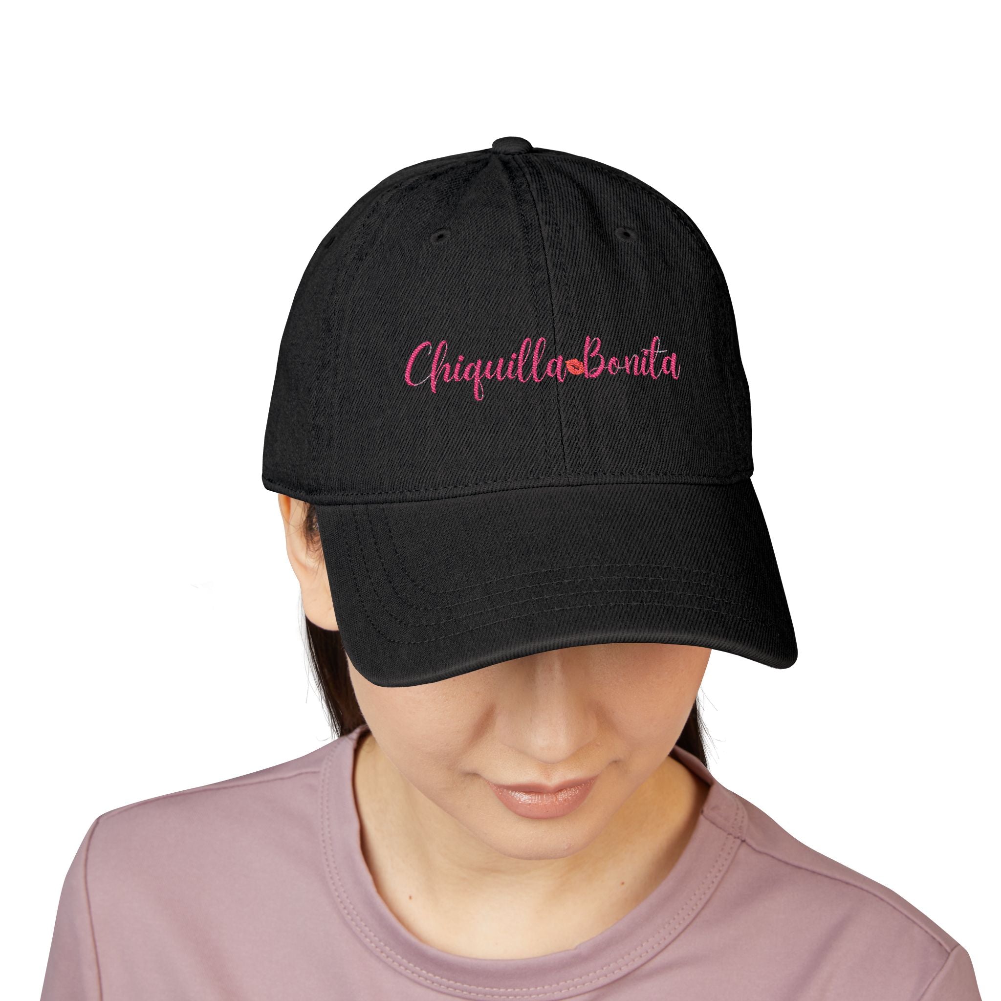 Embroidered "Chiquilla Bonita" Denim Hat — Baseball Cap
