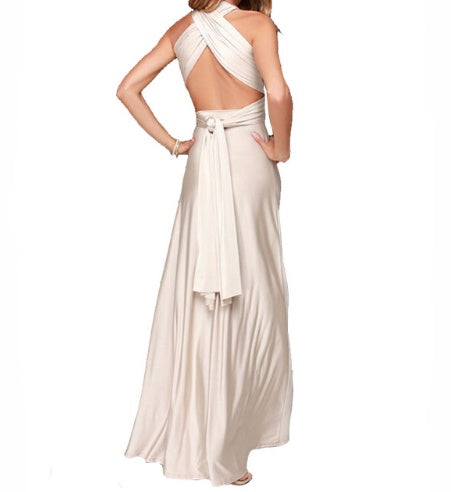 Vestido de fiesta largo sexy para mujer, largo hasta el suelo, sin espalda, de verano