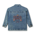 Women's Denim Jacket — 'Chiquilla Bonita' Moon & Floral Back Graphic