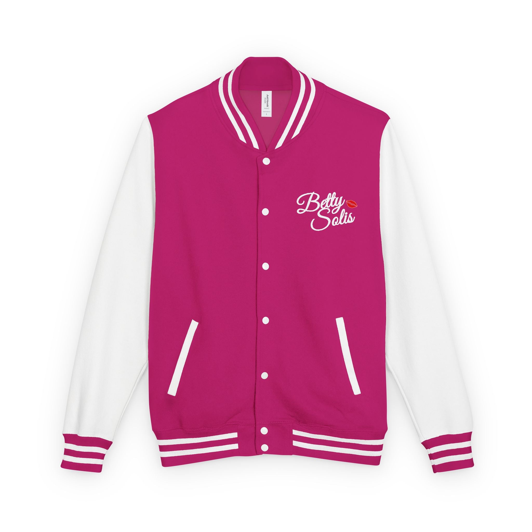 Betty Solis Letterman Jacket — Retro Pink Varsity Jacket
