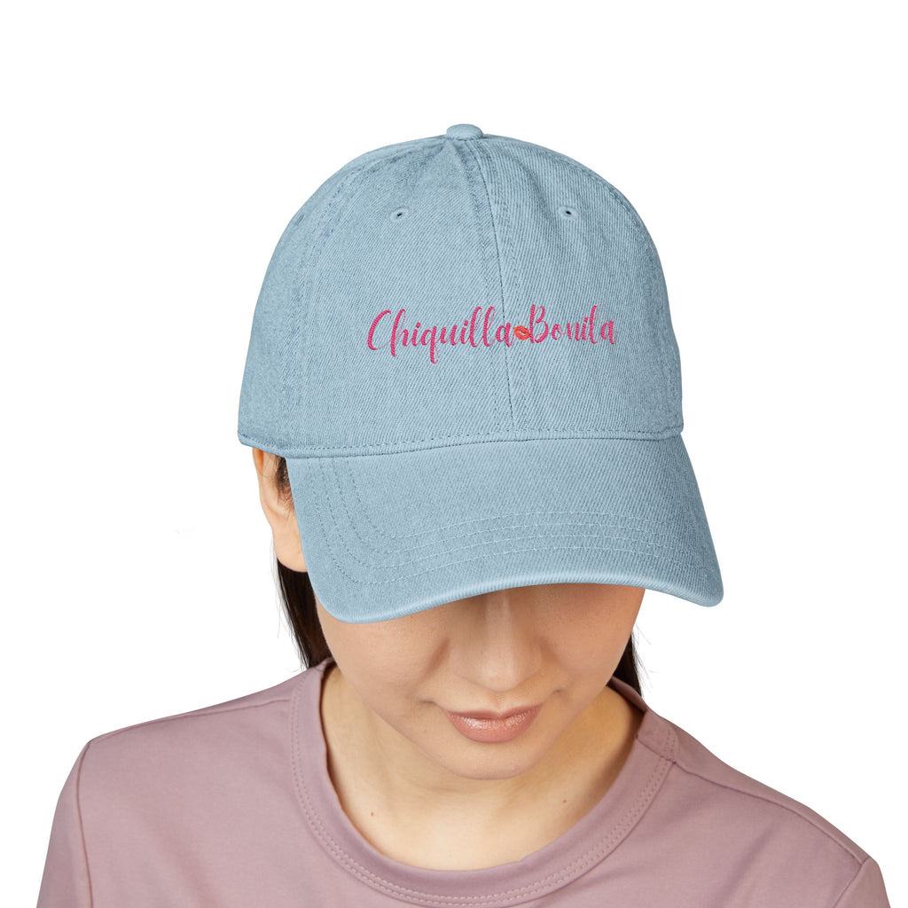 Embroidered "Chiquilla Bonita" Denim Hat — Baseball Cap