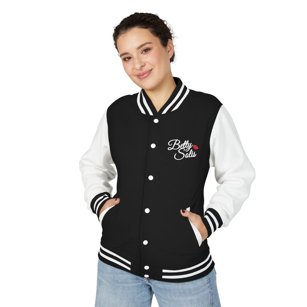 Betty Solis Letterman Jacket — Retro Pink Varsity Jacket
