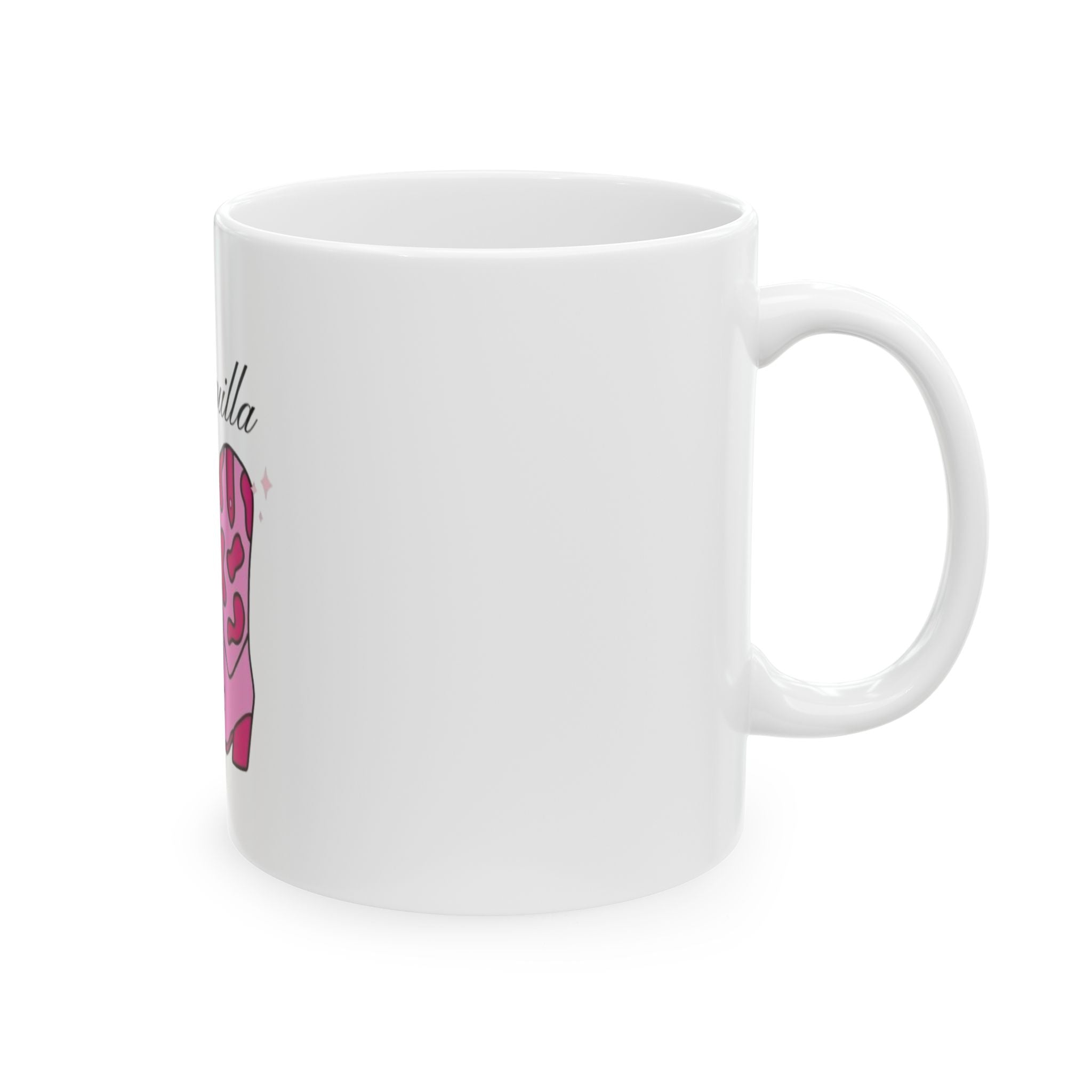 Taza de cerámica con diseño de bota vaquera rosa Chiquilla Bonita: un regalo divertido para vaqueras y amantes del oeste.