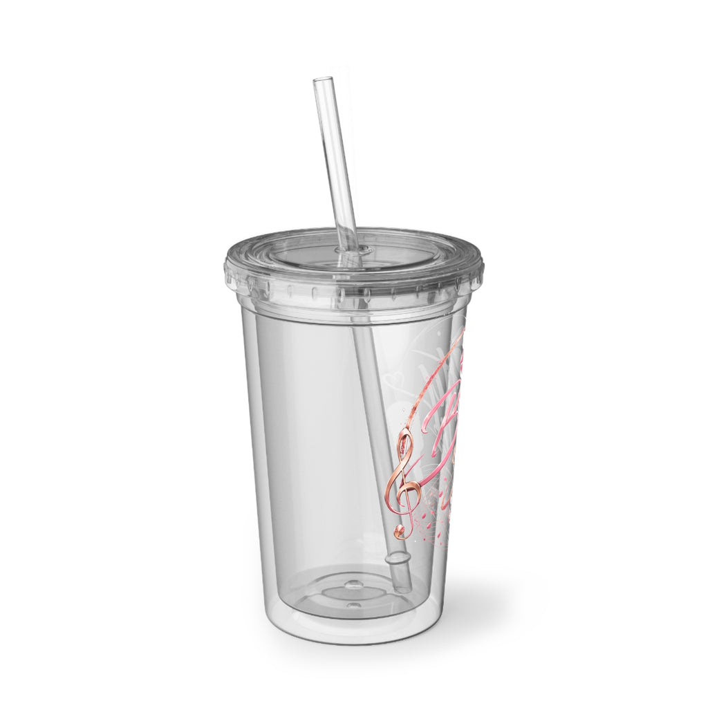 Betty Solis Tumbler - Pink Lipstick Microphone Design