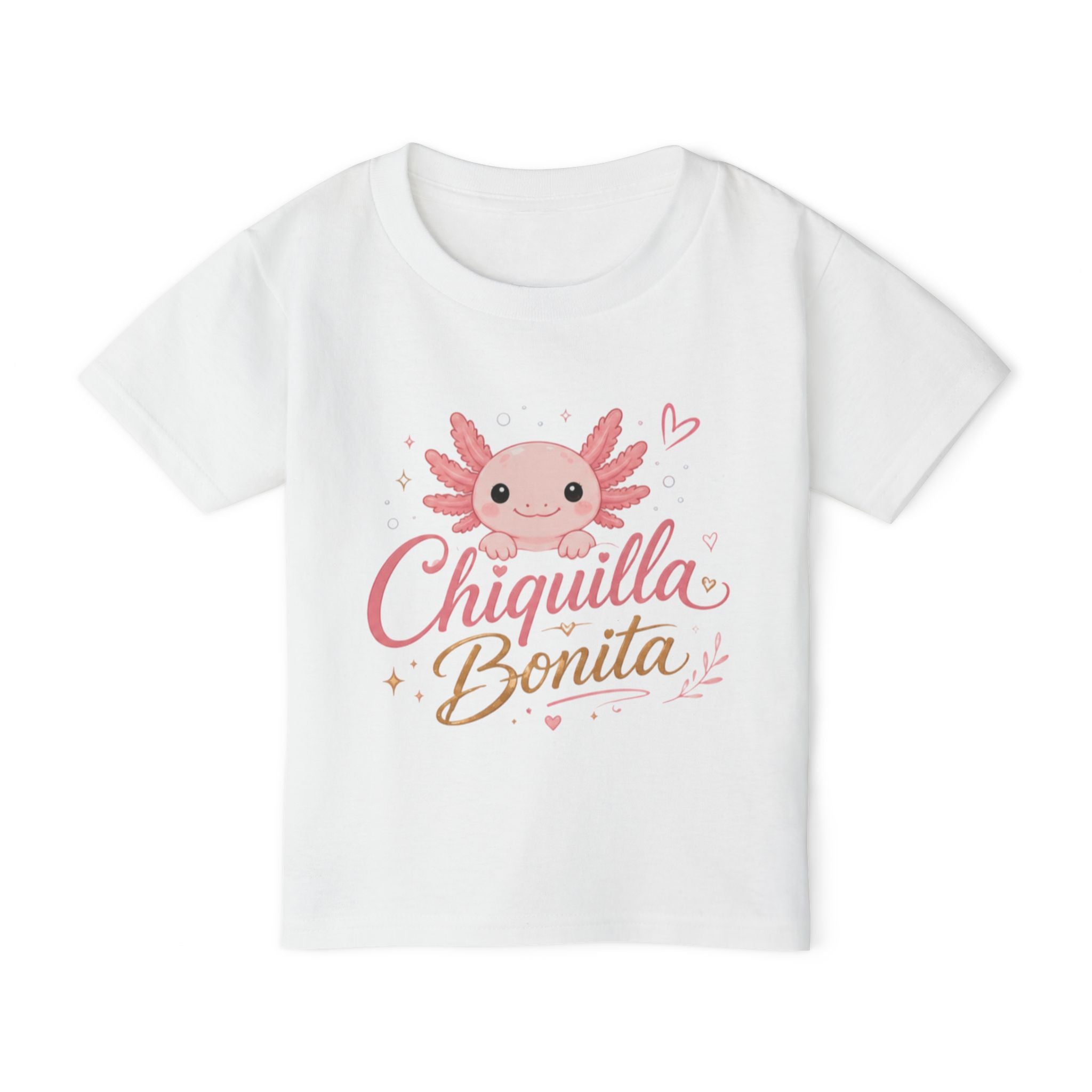Chiquilla Bonita Toddler T-Shirt — Cute Pink Axolotl Design