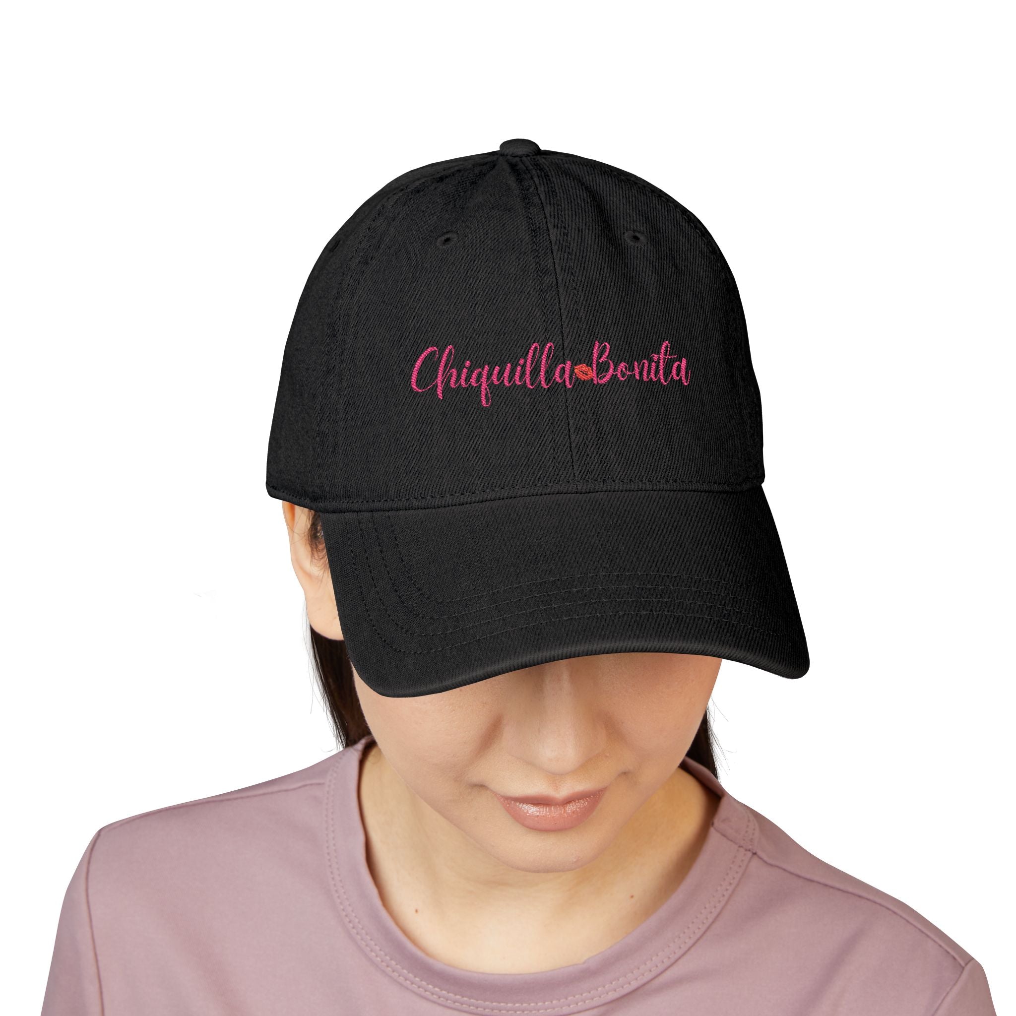 Embroidered "Chiquilla Bonita" Denim Hat — Baseball Cap