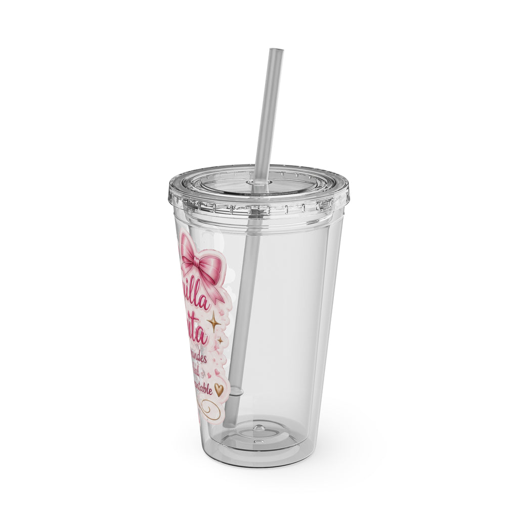 Chiquilla Bonita 16oz Tumbler with Straw – Pink