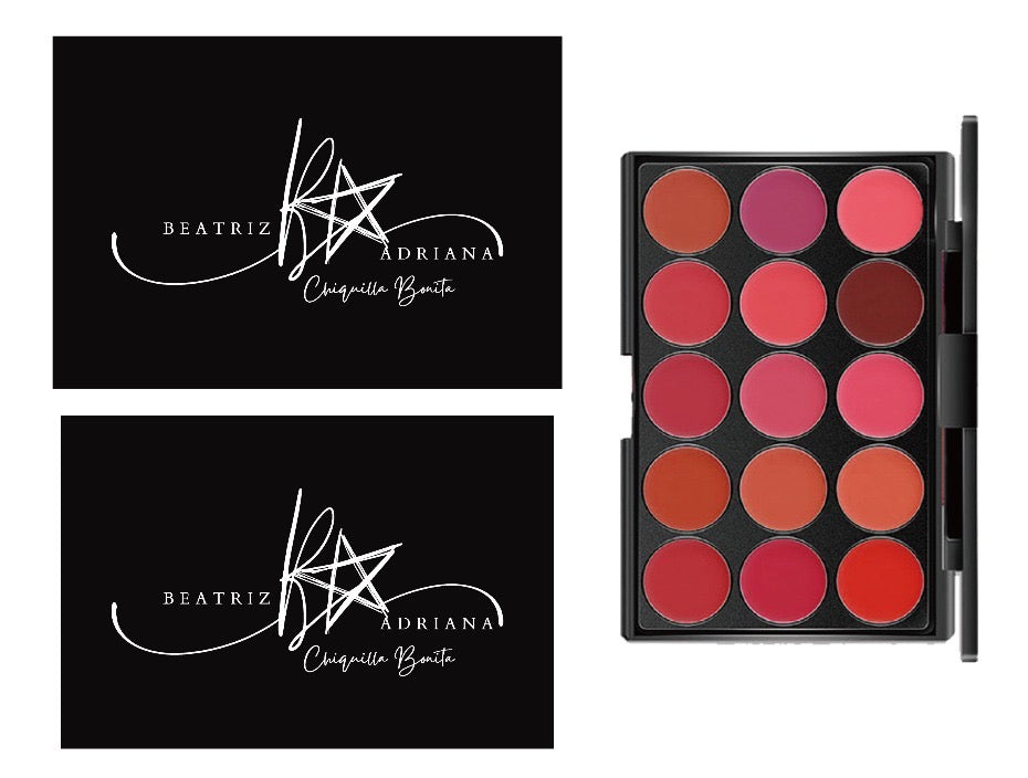 Lip liner pen and lip color  palette duo BEATRIZ ADRIANA collection